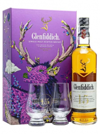 Rượu Glenfiddich 15 năm - Hộp quà tết 2024 tặng 2 ly chính hãng