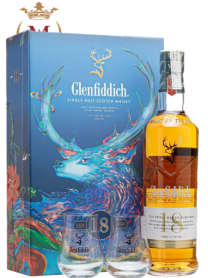 Rượu Glenfiddich 18 năm - Hộp quà tết 2025 tặng 2 ly