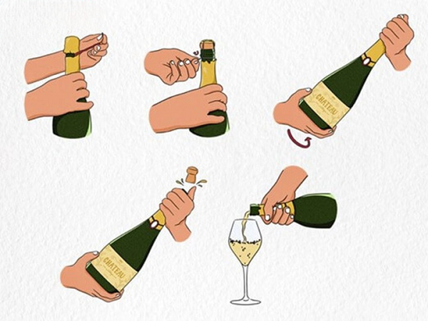 Cách mở nắp chai Champagne không bị trào